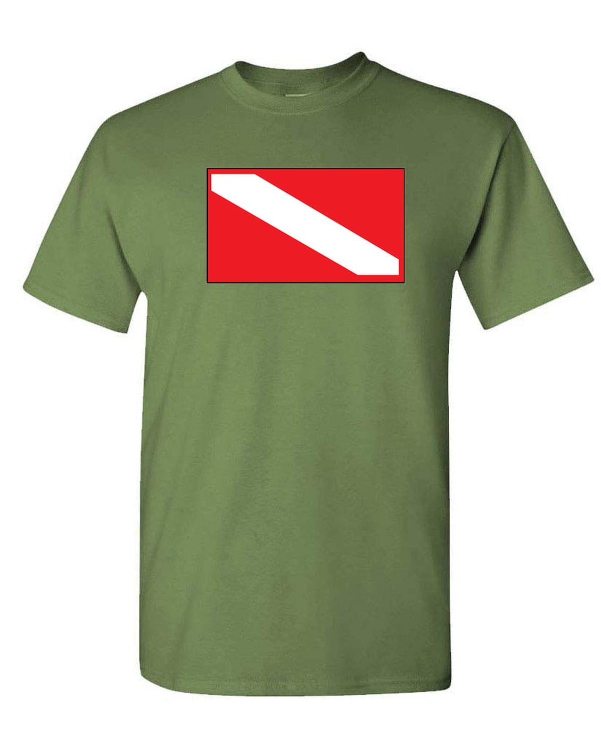 Scuba Diver — Military Green T-Shirt — front
