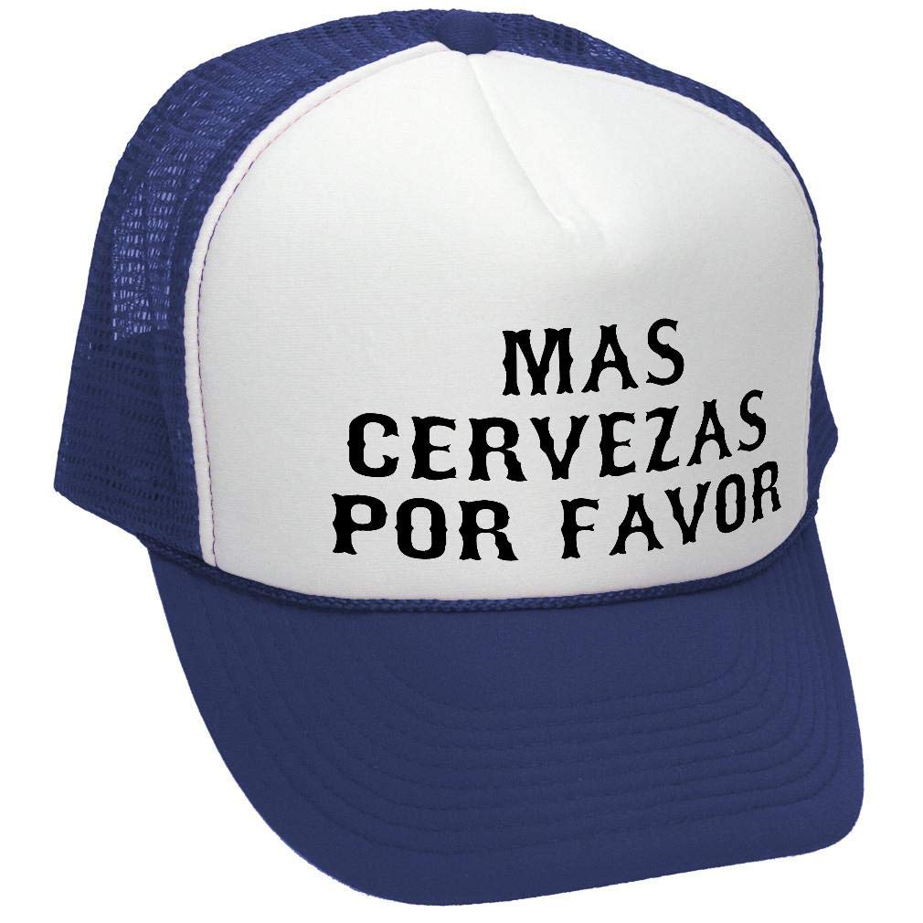 Mas Cervezas Por Favor — Navy Trucker Hat — front