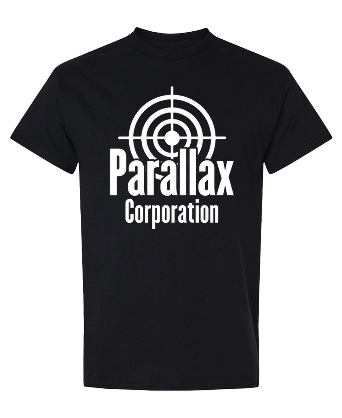 Parallax Corporation — Black T-Shirt — front