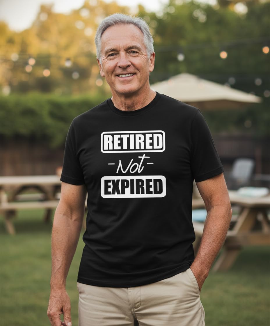 Retired Not Expired — Black T-Shirt — lifestyle 1