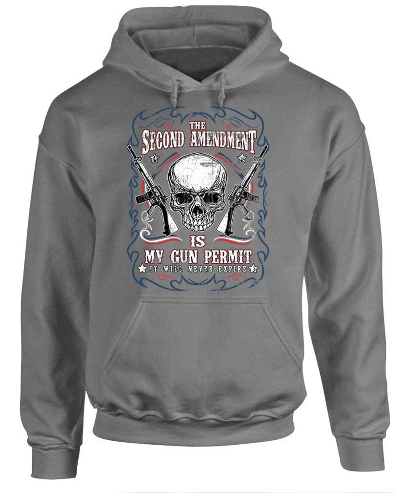 The Second Amendment My Gun Permit — Charcoal Hoodie — front