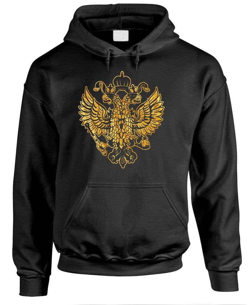Golden Double-Headed Eagle — Black Hoodie — front