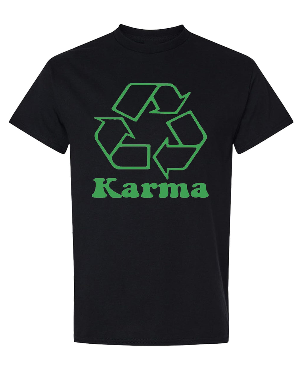 Karma Recycling — Black T-Shirt — front