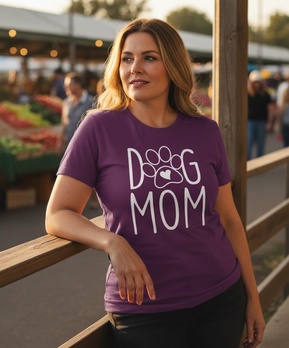 Dog Mom — Berry T-Shirt — lifestyle 2