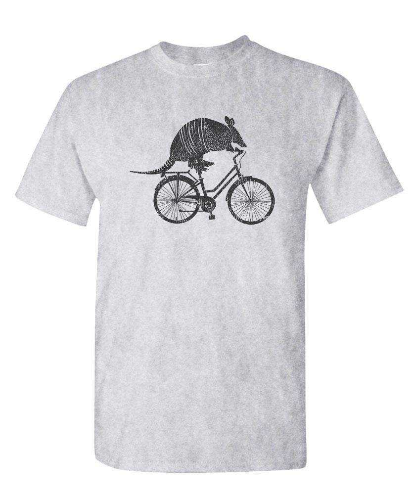 Armadillo Riding a Bicycle — Sport Gray T-Shirt — front