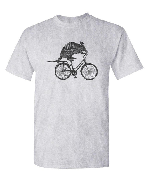Armadillo Riding a Bicycle — Sport Gray T-Shirt — front