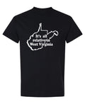 It's All Relative in West Virginia — Black T-Shirt — front