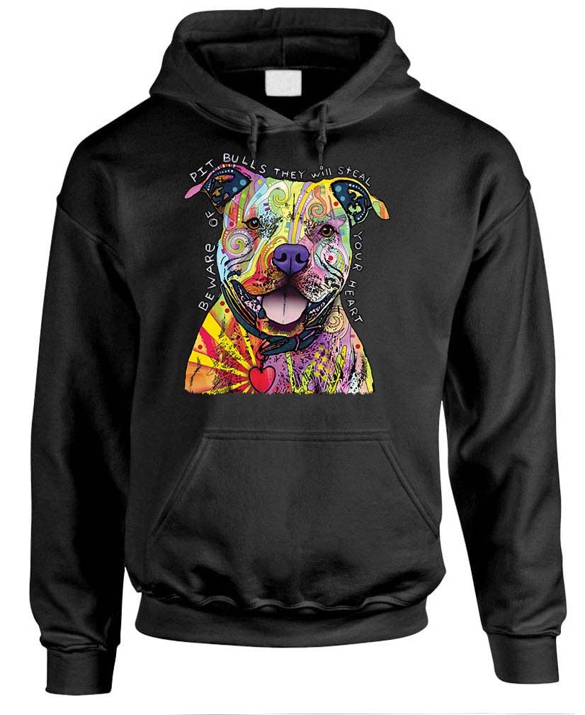 Beware of Pit Bulls — Black Hoodie — front