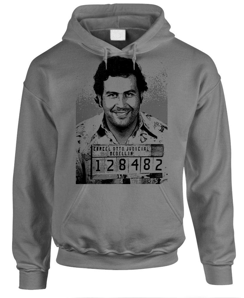 Pablo Escobar Portrait — Charcoal Hoodie — front
