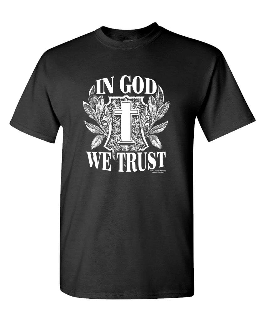 In God We Trust Cross — Black T-Shirt — front