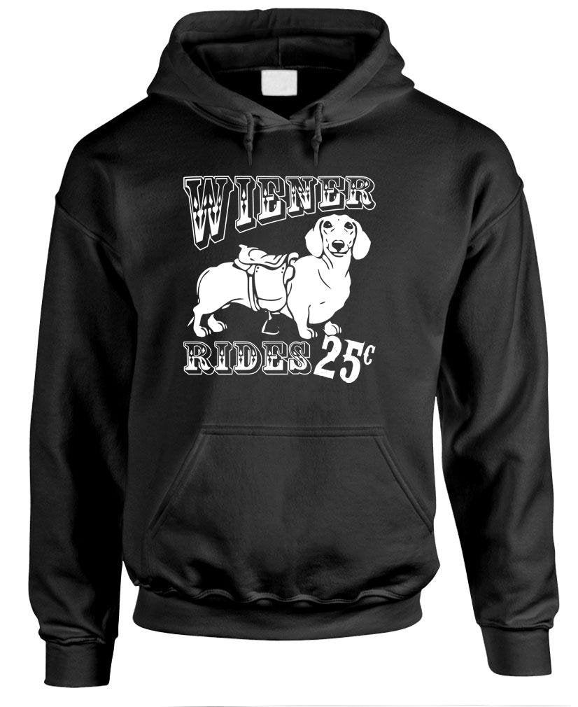 Wiener Rides 25 Cents — Black Hoodie — front