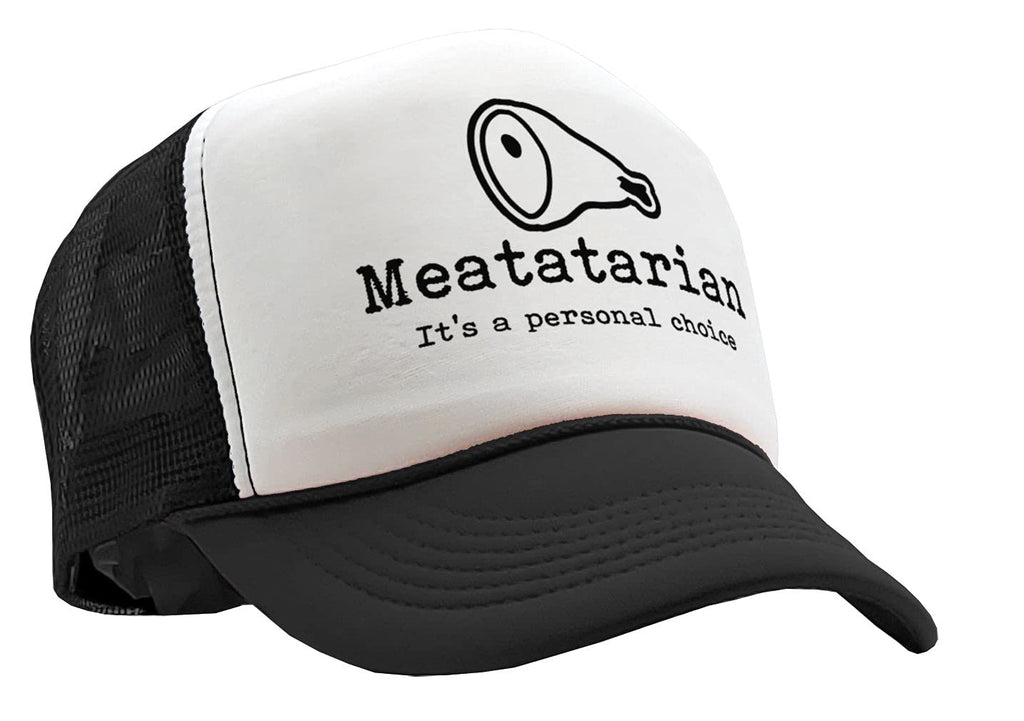 Meatatarian — Black Trucker Hat — front