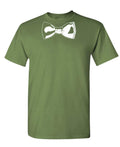 Printed Bow Tie — Military Green T-Shirt — front