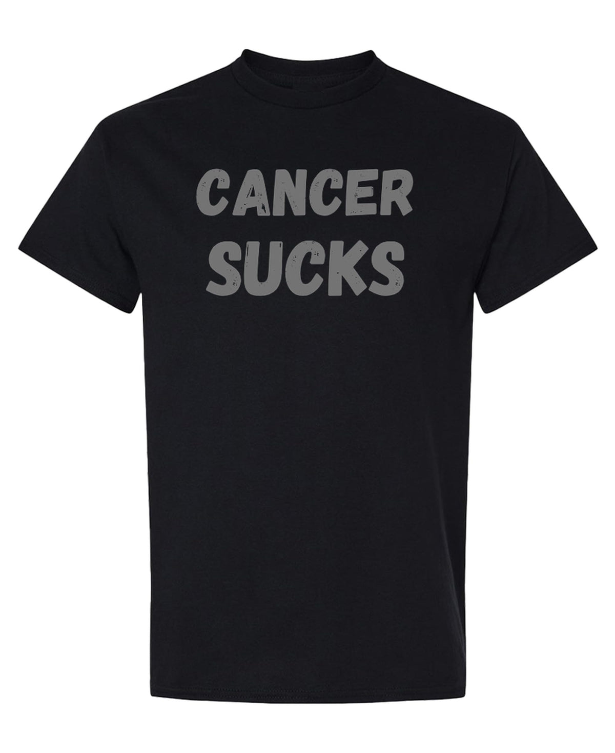 Cancer Sucks — Black T-Shirt — front