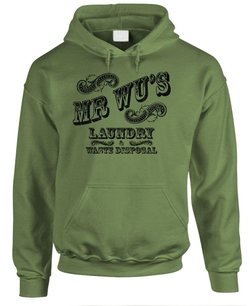 Mr Wu's Laundry Service — Military Green Hoodie — front