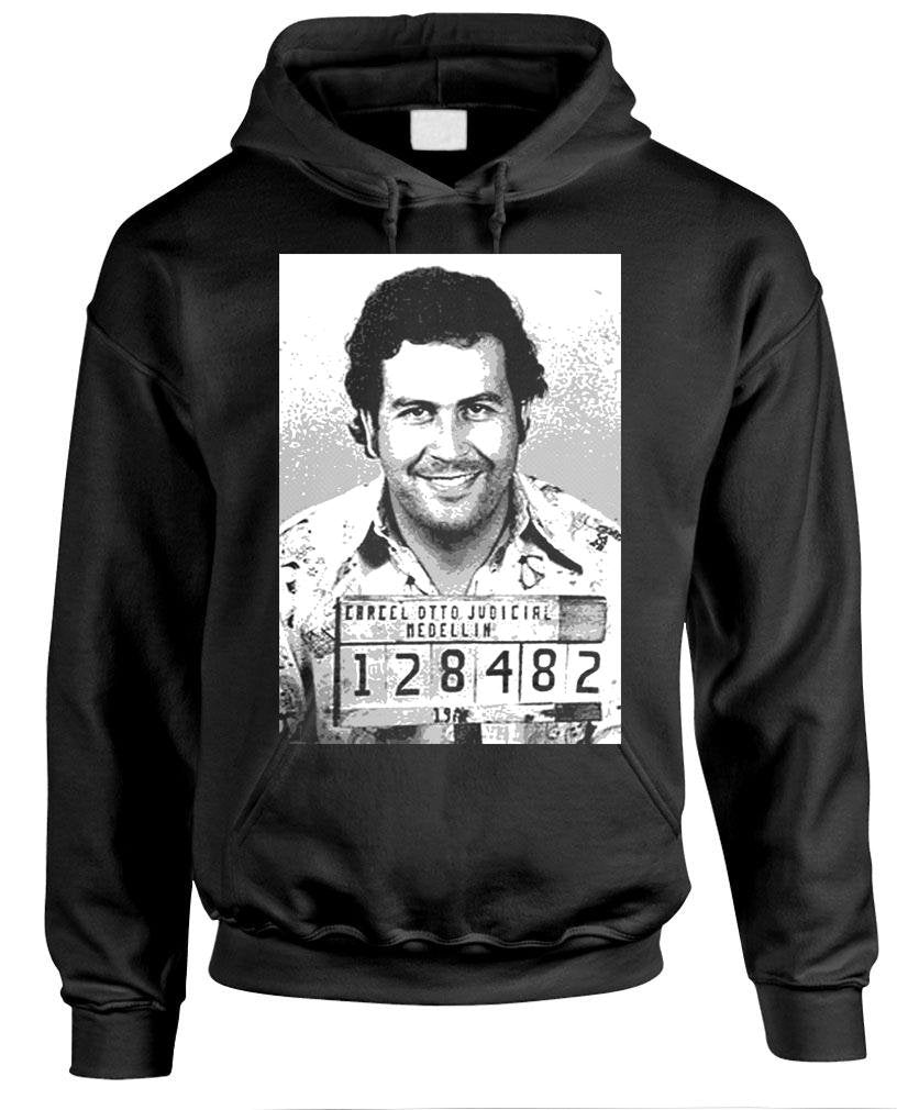 Pablo Escobar Portrait — Black Hoodie — front