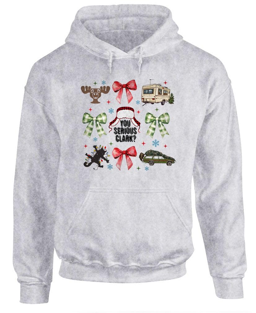 Griswold Christmas You Serious Clark? Funny — Ash Grey Hoodie — front