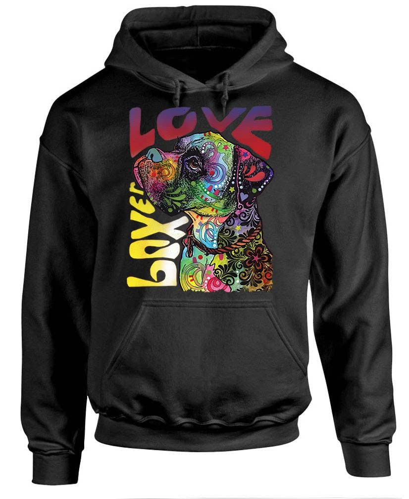 Boxer Love — Black Hoodie — front