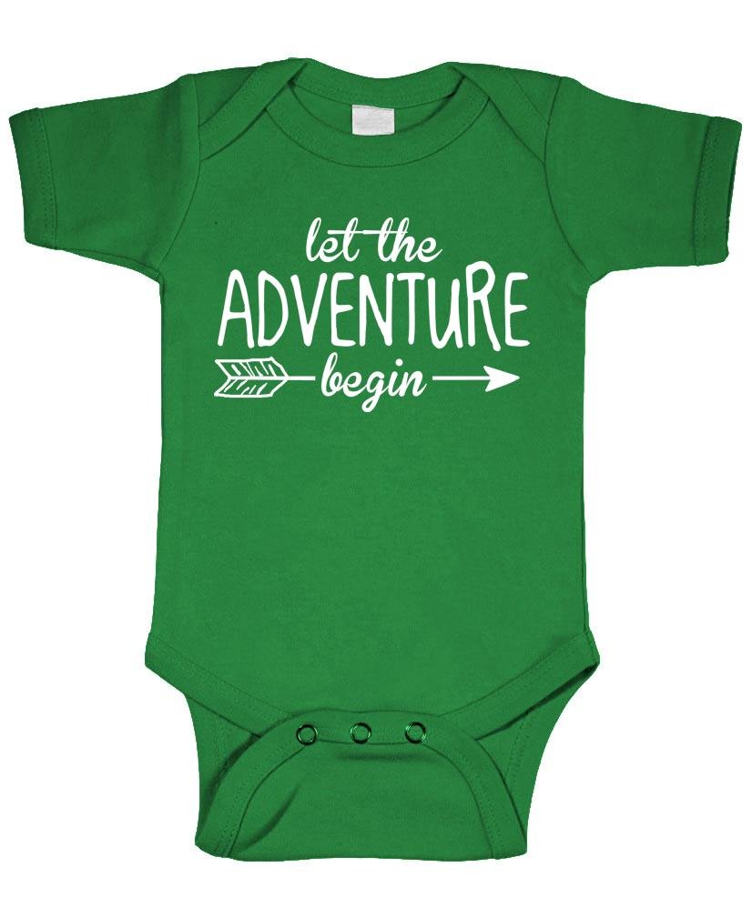 Let the Adventure Begin — Green Infant Bodysuit — front
