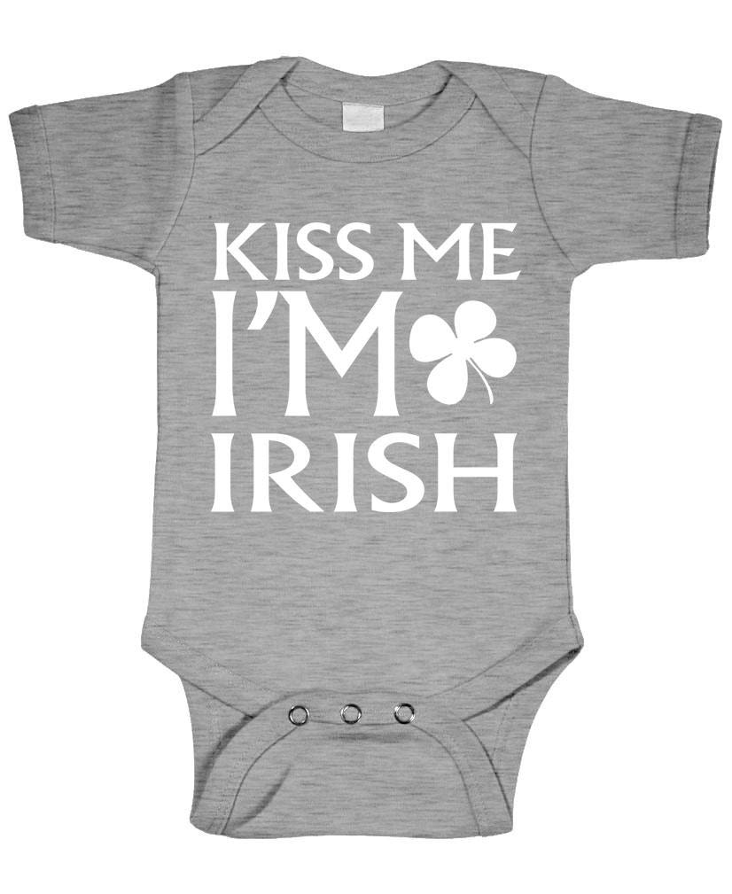 Kiss Me I'm Irish — Sport Gray Infant Bodysuit — front