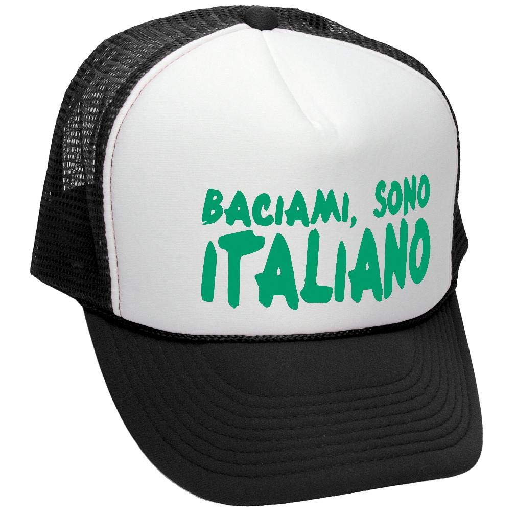 Baciami Sono Italiano — Black Trucker Hat — front
