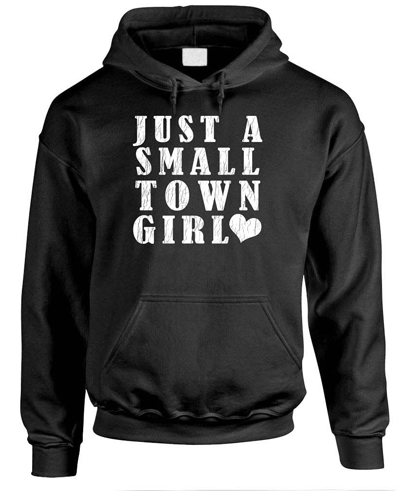 Just a Small Town Girl — Black Hoodie — front