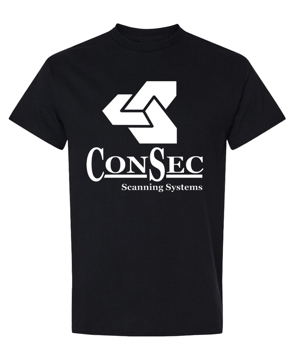 ConSec Scanning Systems — Black T-Shirt — front