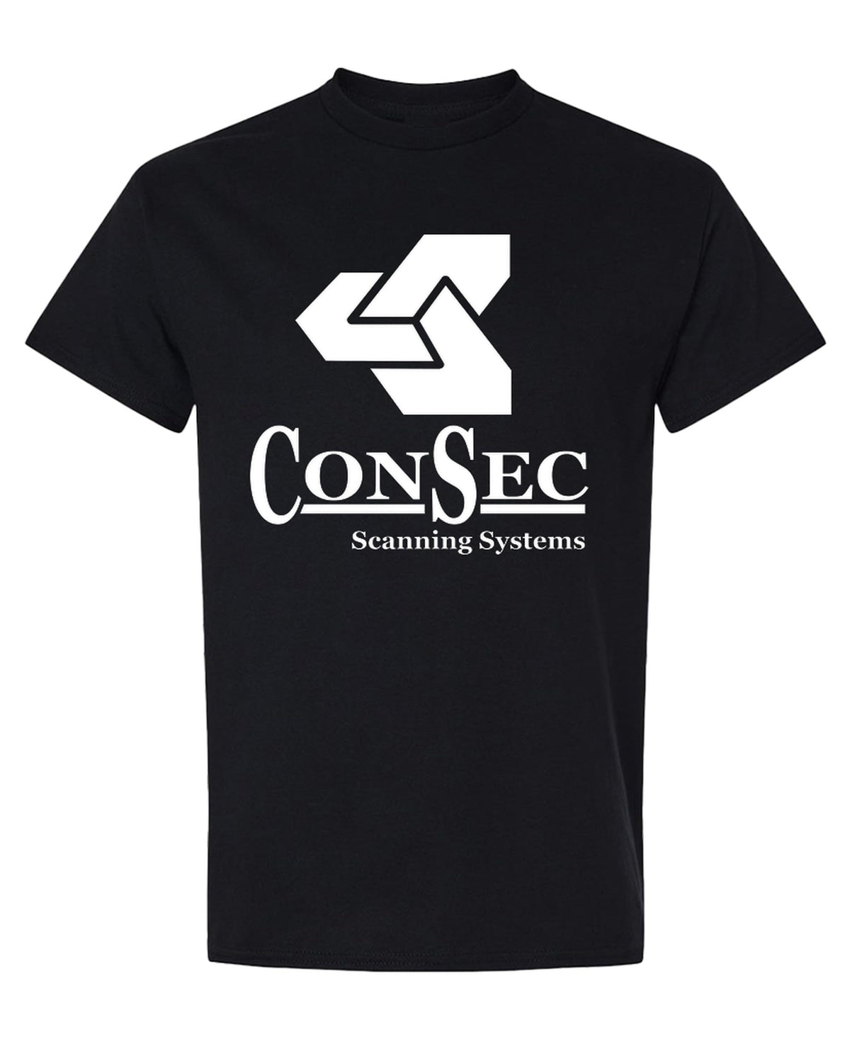 ConSec Scanning Systems — Black T-Shirt — front