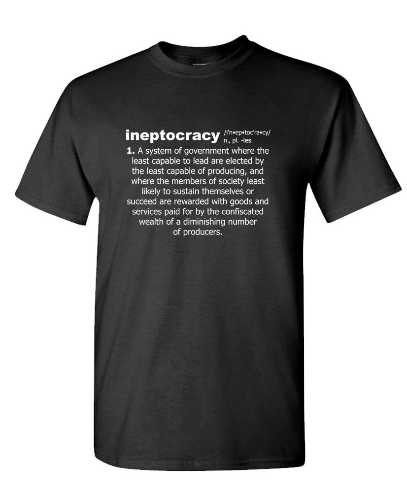 Ineptocracy Definition — Black T-Shirt — front