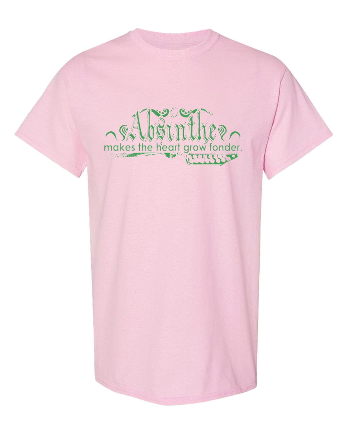 Absinthe Makes the Heart Grow Fonder — Light Pink T-Shirt — front