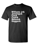 Outlaw Country Names — Black T-Shirt — front