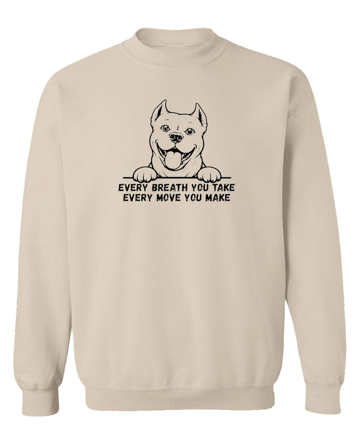 Funny Pitbull Dog — Sand Sweatshirt — front