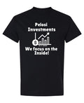 Pelosi Investments — Black T-Shirt — front