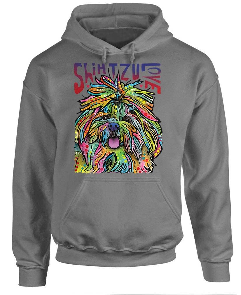 Shih Tzu Luv — Charcoal Hoodie — front