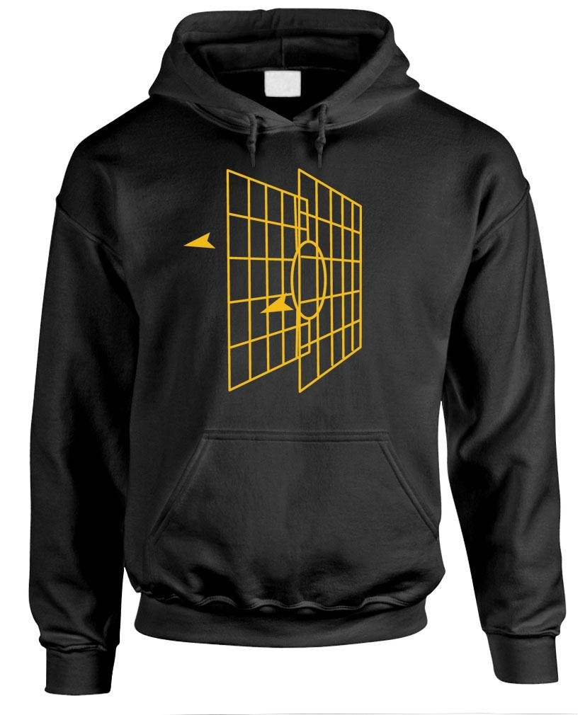 Retro Targeting Computer — Black Hoodie — front