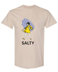 Salty Parody Tee Funny Novelty Graphic — Sand T-Shirt — front