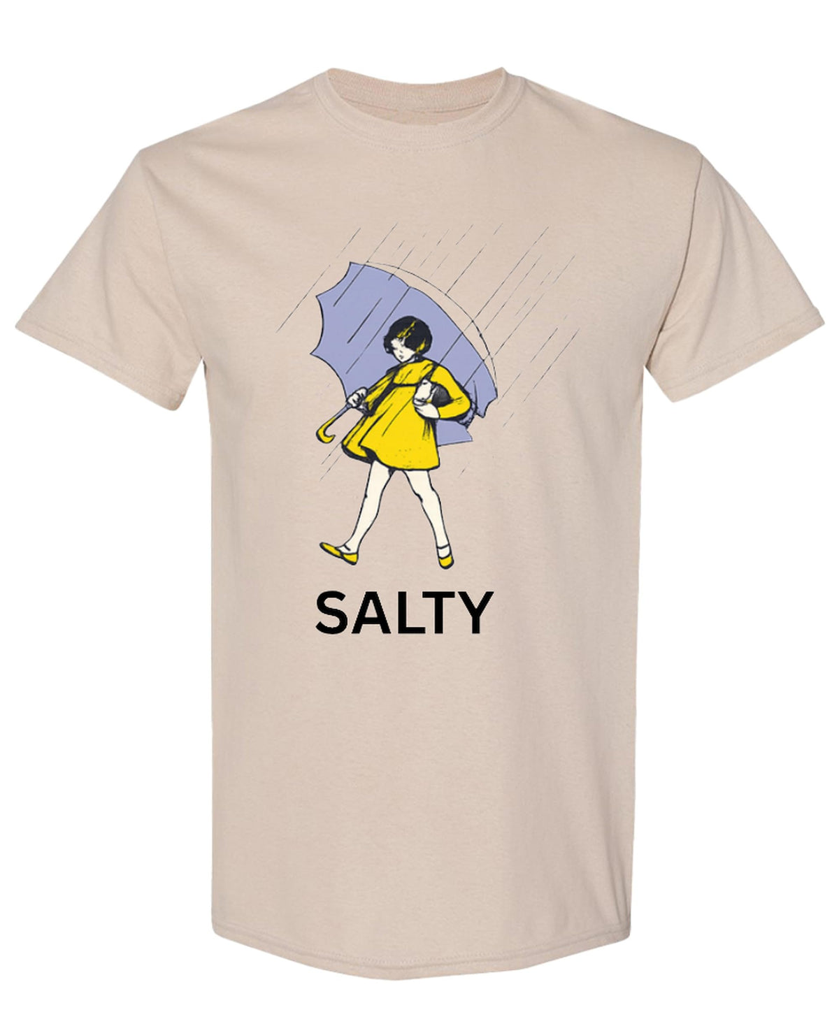 Salty Parody Tee Funny Novelty Graphic — Sand T-Shirt — front
