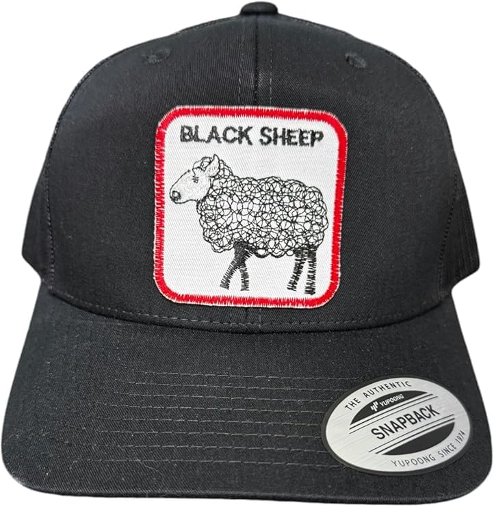 Black Sheep — Black Sheep - Solid Black - Standard Bill Embroidered Trucker Hat — front