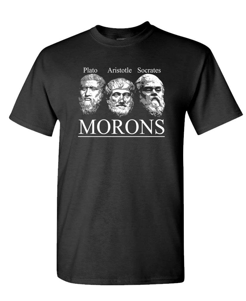 Morons Philosophers Portraits — Black T-Shirt — front