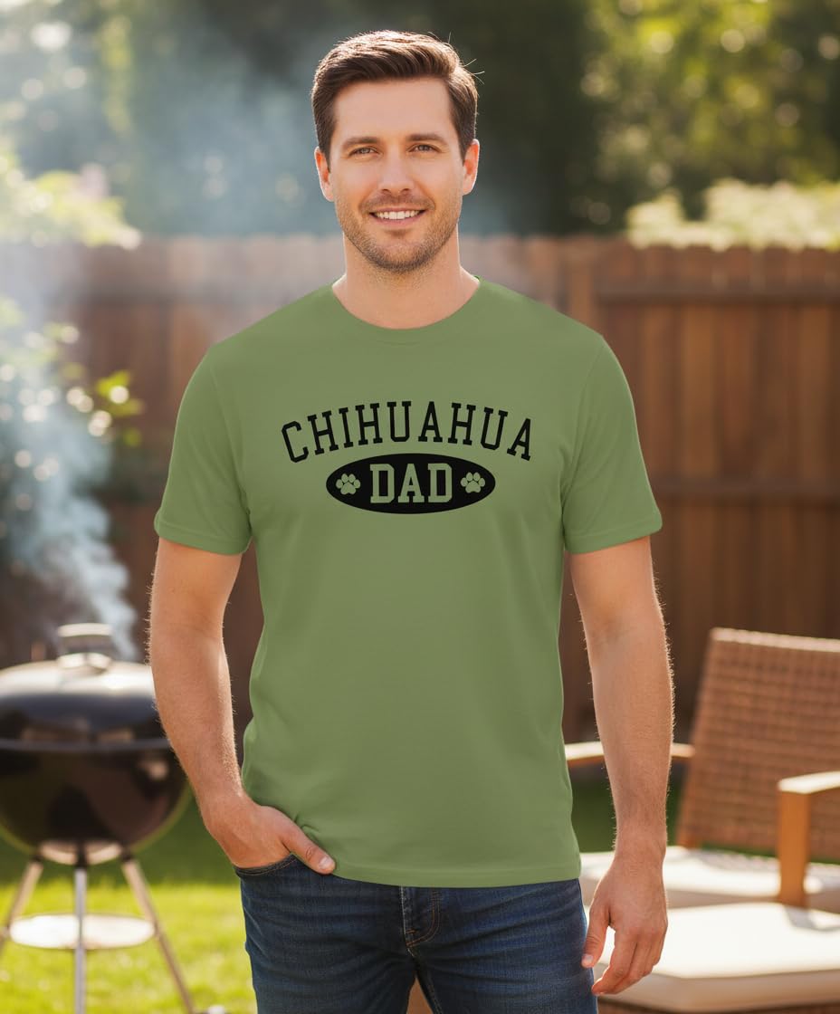 Chihuahua Dad — Military Green T-Shirt — lifestyle 1