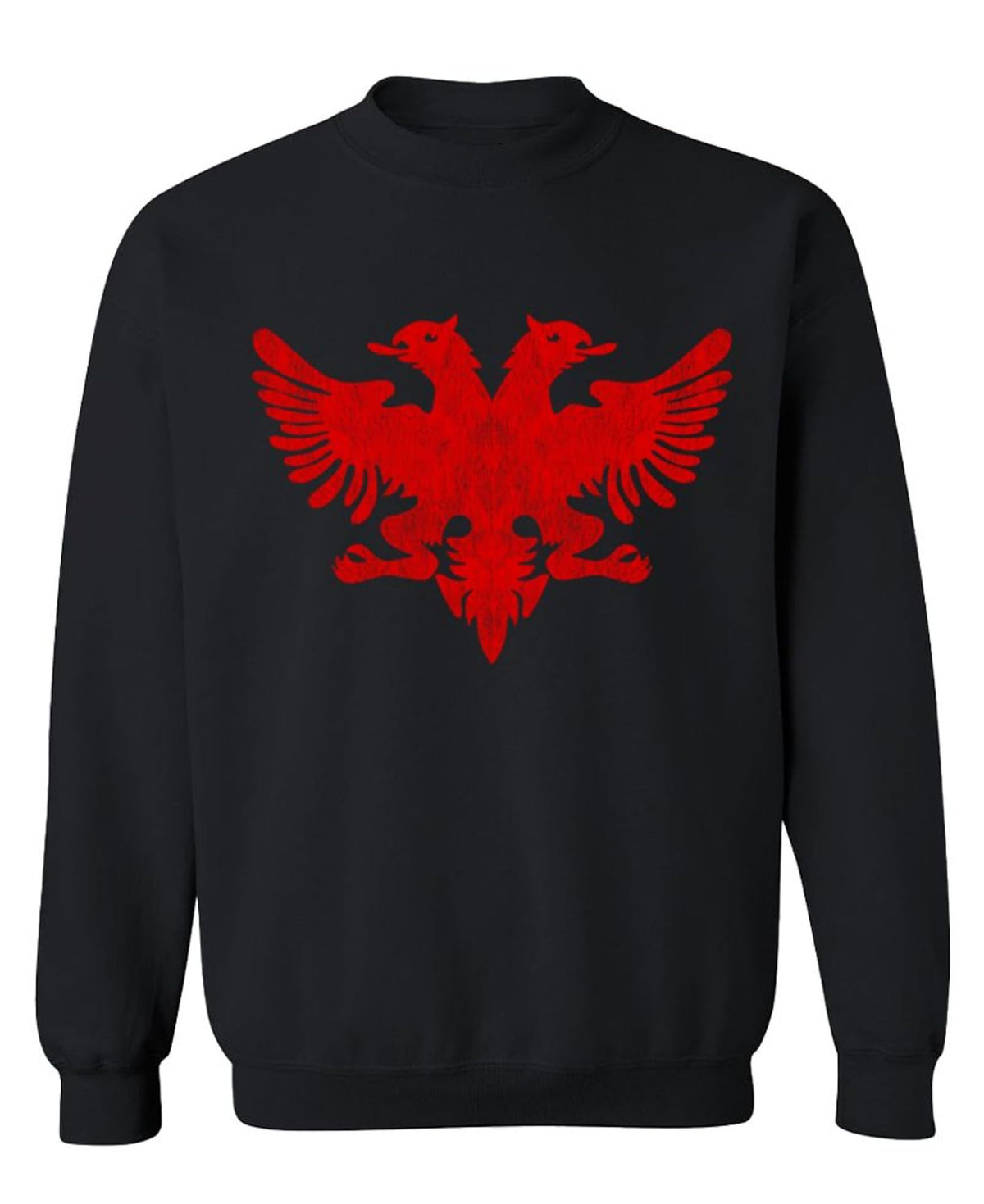 Albanian Double Headed Eagle — Black Sweatshirt — rear