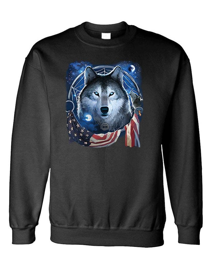 Wolf Dream Flag — Black Sweatshirt — front