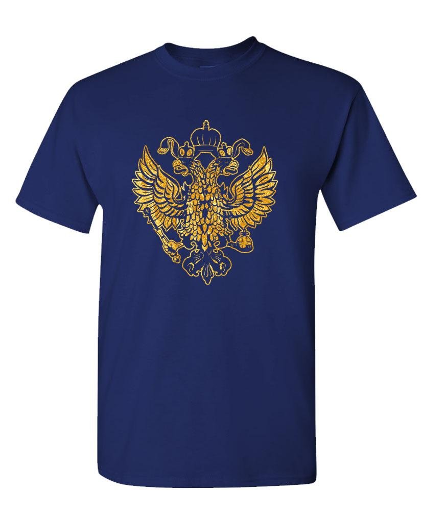 Golden Double-Headed Eagle — Navy T-Shirt — front