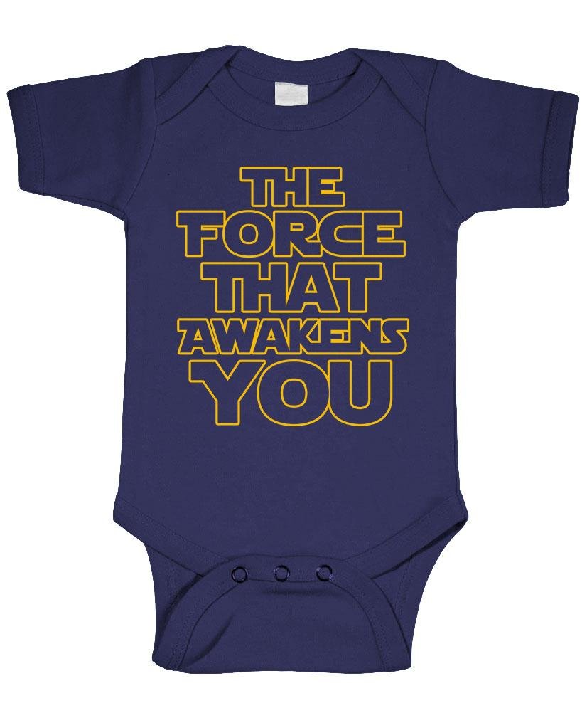 The Force That Awakens You — Navy Infant Bodysuit — front