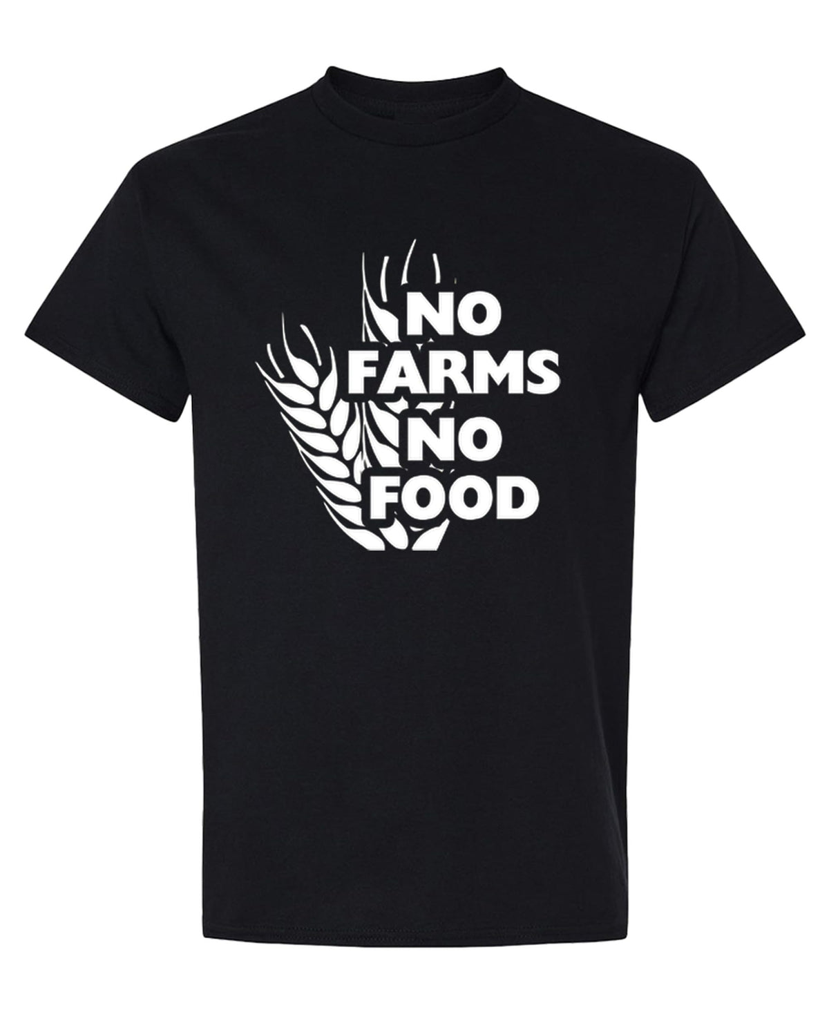 No Farms No Food — Black T-Shirt — front