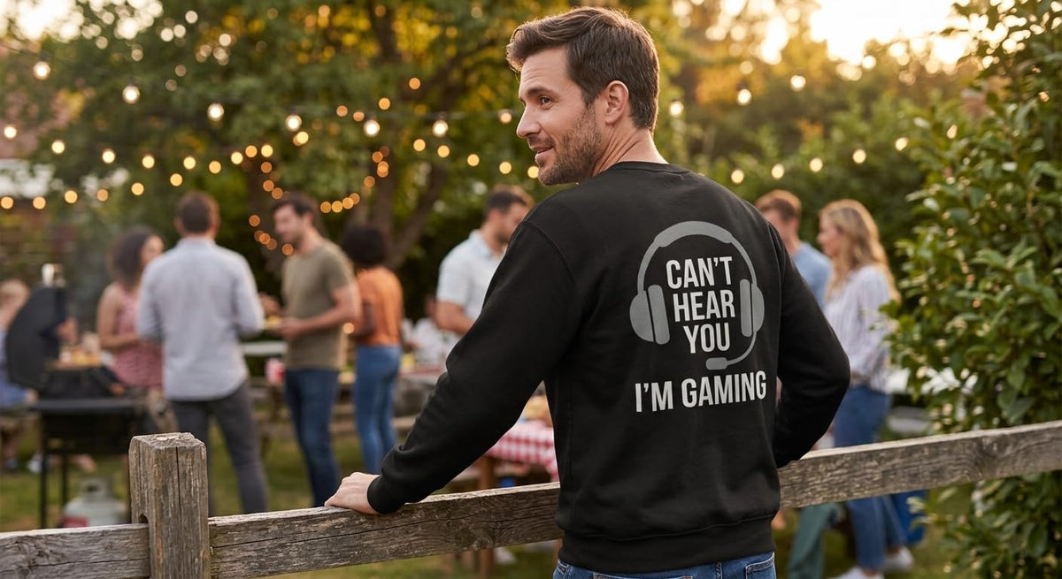 Funny Gaming — Black Sweatshirt — back 1