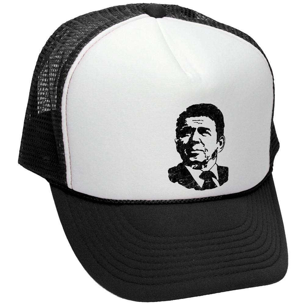 The Gipper Portrait — Black Trucker Hat — front