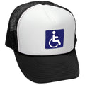 Wheelchair Symbol — Black Trucker Hat — front