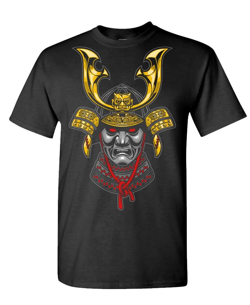 Samurai Mask — Black T-Shirt — front