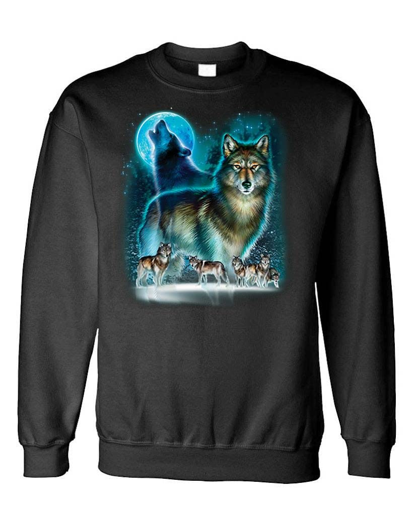 Wolf Moon — Black Sweatshirt — front